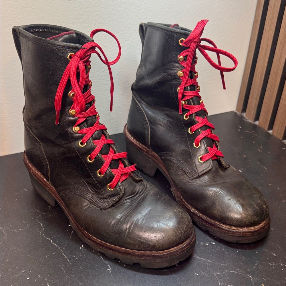 Chippewa 73015 8” Leather Work Boots – Black  (Men’s 8M, Made in USA)
